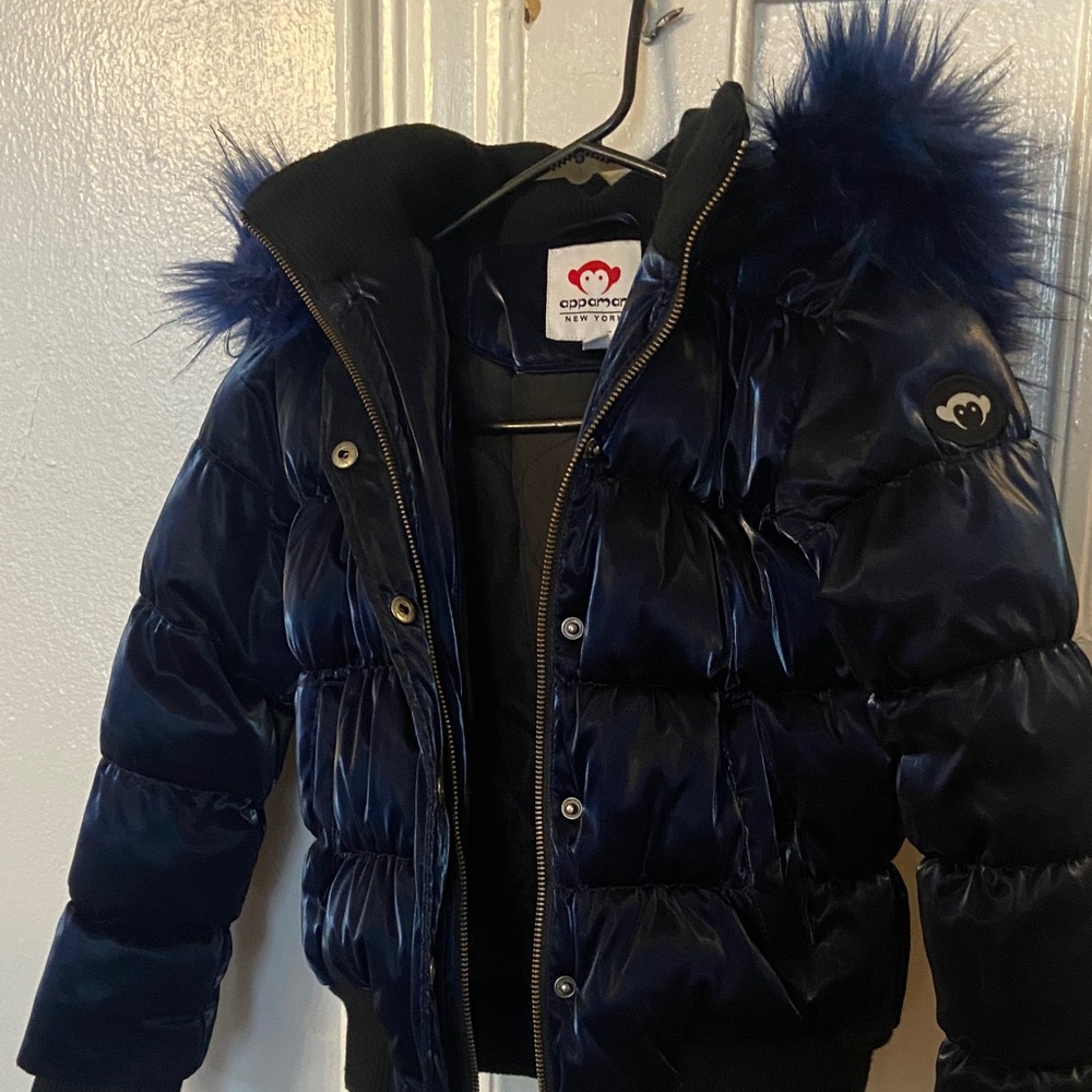 Appaman Navy Jacket with Fur Trim